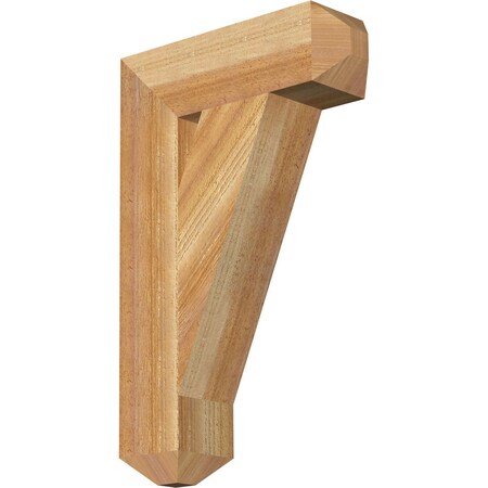 Ekena Millwork Traditional Craftsman Rough Sawn Bracket, Western Red Cedar, 4"W x 14"D x 22"H BKT04X14X22TRA04RWR